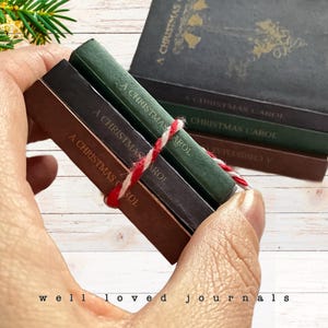 3 No Sew Mini Bücher - Ein Weihnachtslied von Charles Dickens - Vintage Weihnachten, Junk Journaling, Ephemera, Mini Postkarten, digitaler Download