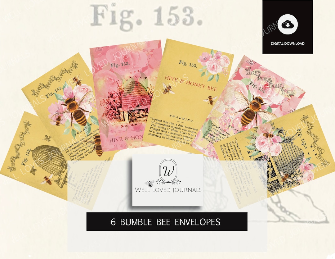 BEE COIN Envelopes, 6 Envelopes, Ephemera, Bee Hives, Bees Collage ...