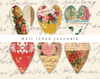 Coeurs | 12 x 3 tailles | Feuilles de collage | Découpes | Saint-Valentin | Coeurs d'amour | Éphémères | Journalisation du courrier indésirable | Scrapbooking | Numérique