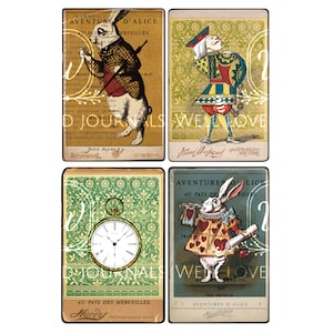Cartões de diário vintage de Alice no país das maravilhas