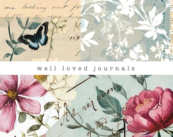 Garden Blooms Paper -  10 Floral Pages for Junk Journaling and Crafting Projects - Digital Download
