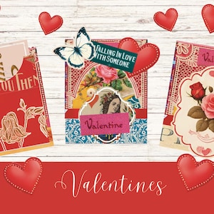 Trombones couverts pour la Saint-Valentin - Trombones cachés, pochettes, Saint-Valentin, coeurs d'amour, éphémères, cartes postales, journal indésirable, scrapbooking