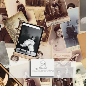 Vintage victorienne armoire carte portraits - lot de 39 - téléchargement numérique