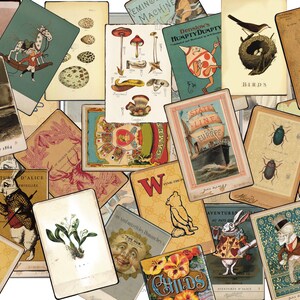 Kit bumper: compilação eclética de cartões de registro em estilo vintage, compilados com no máximo 2 designs de cartões de vários kits digitais temáticos