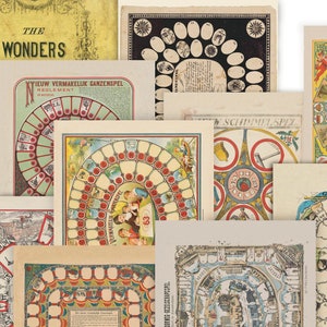 Carta di scarto di giochi da tavolo vintage per Junk Journaling, carta vittoriana, Scrapbooking, giocattoli, download digitale