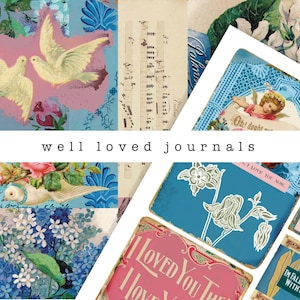 Fleurs et Amour - Blumen und Liebe - Florals, Valentinstag Journal Karten, Ephemera, Fussy Cuts, Postkarten, Junk Journaling, Scrapbooking