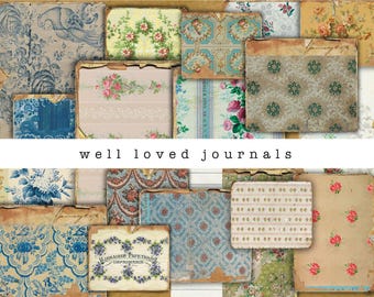 29 tarjetas con estampados vintage / Shabby / Envejecidas / Desgastadas / Junk Journaling / Scrapbooking / Descarga digital