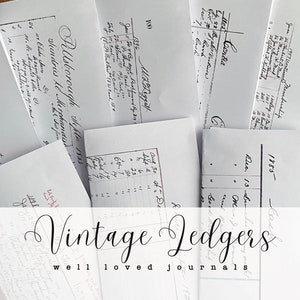 Livros-razão vintage - Papéis antigos - Imprimíveis digitais