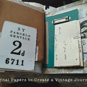 Kit para crear un diario vintage de tela / 36 páginas / Usado para crear un diario hecho a mano y vendido / Crea tu propio diario de tela para vender / Descarga digital