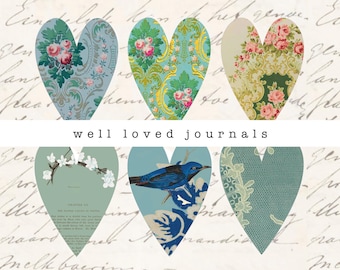 Coeurs 02 | 12 x 3 tailles | Feuilles de collage | Découpes | Saint-Valentin | Coeurs d'amour | Éphémères | Journalisation du courrier indésirable |