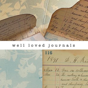24 registri vintage, 1 carta floreale blu, carte digitali per junk journaling, scrapbooking e artigianato