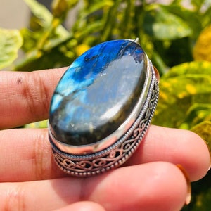 Labradorite Pendant 925 Sterling Silver Pendant Labradorite Gemstone Pendant Handmade Pendant Jewelry Labradorite Jewelry Gift... with chain