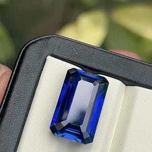 AAA+++ Top Quality Blue Sapphire Baguette Shape Lab Grown  Lab Created Sapphire Loose Faceted Cutting IGI Gemstone Certified  Jewelry Making