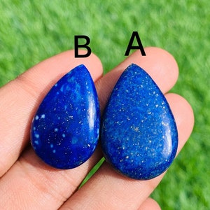 AAA+ Quality Natural Lapis Lazuli Pear Shape Cabochon Flat Back Calibrated Teardrop Shape Gemstones, All Sizes Available For Making Jewerly