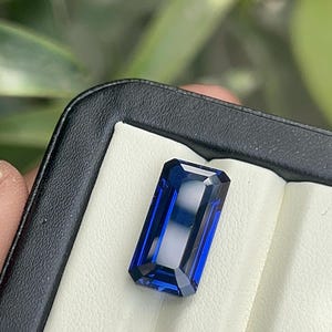 AAA+++ Top Quality Blue Sapphire Baguette Shape Lab Grown  Lab Created Sapphire Loose Faceted Cutting IGI Gemstone Certified  Jewelry Making