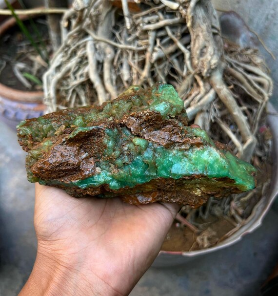 Natural Green Chrysoprase Rough: Raw Gemstone Chunks