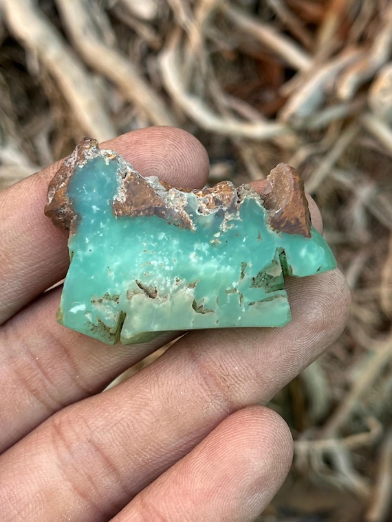 Natural Green Chrysoprase Rough Chunk Untreated Raw Gemstone for