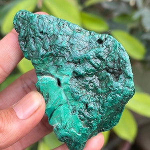 Raw Velvet Malachite Specimen: Green Crystal Healing Stone