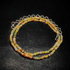 Natural Ethiopian Opal Necklace | Welo Fire Opal Beads Jewelry | Multi Color Faceted Opal Beads Strand | October Birthstone Gift for Her