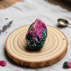Ruby Zoisite Raw Stone, Natural Anyolite Crystal Healing Gem, Green and Pink Mineral Specimen, Metaphysical Stone, Wire Wrapping Supply