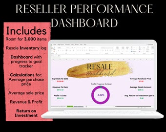 Tableau de bord de revente et classeur Excel de suivi des stocks 3 000 articles