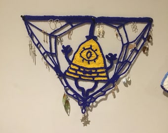 Bill Cypher earring holder, crochet pattern (intermediate tapestry crochet)