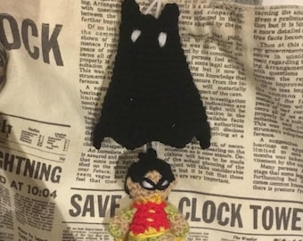 Bat-blob and son, surprise keychain, crochet pattern (intermediate amigurumi)
