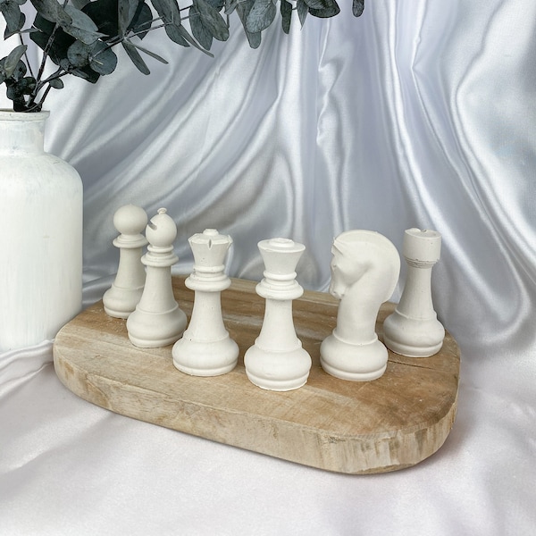 Schach Set, gips Schachset, Gips Statue, Statue, Wohnungsdeko, Schach