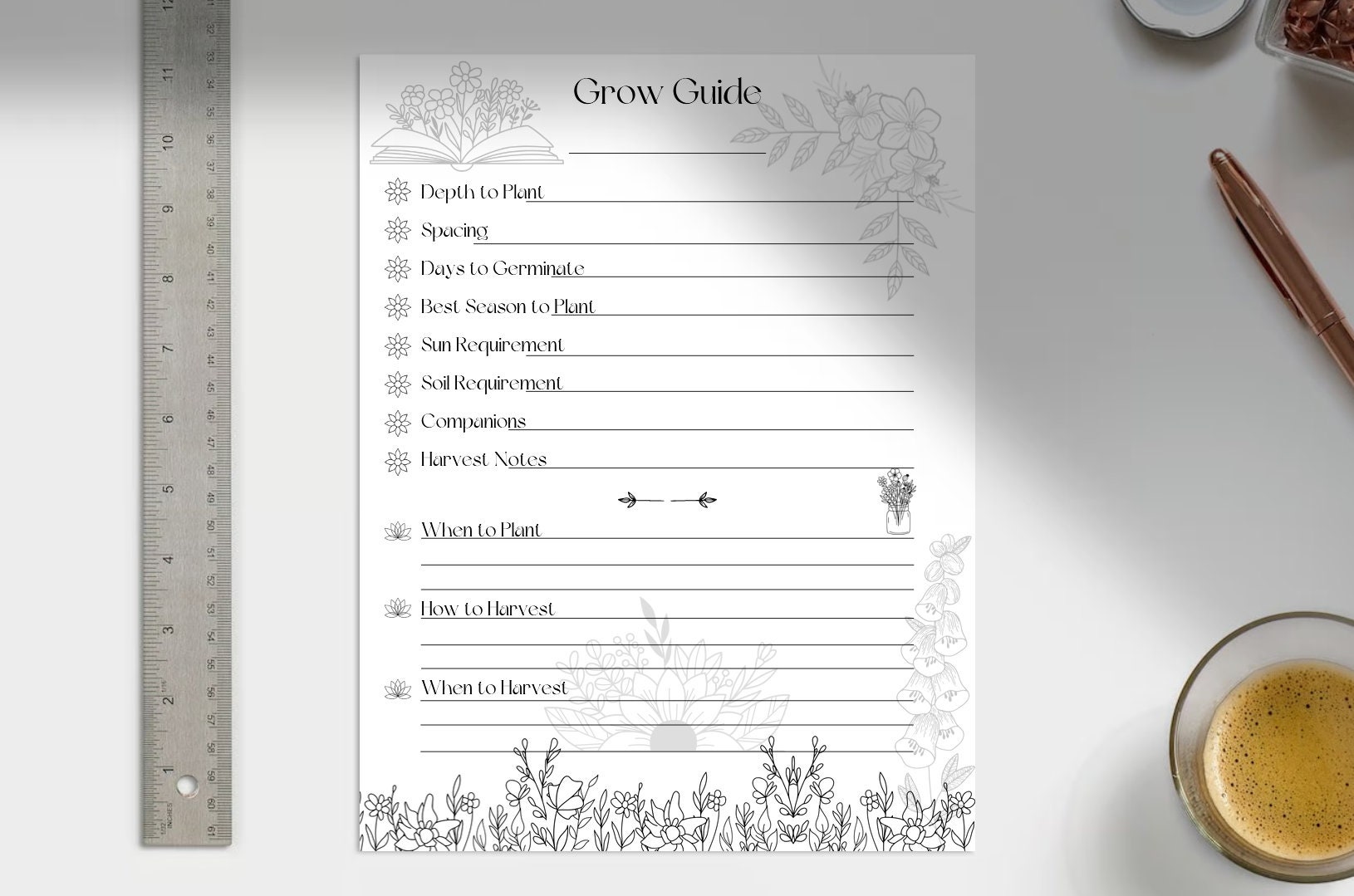 Flower Planting Guide.pdf Plant Growing Guide (PDF Print Version) - Etsy