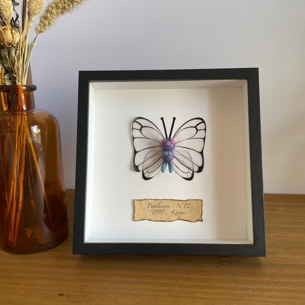 PAPILUSION #12 - POKEMON Taxidermy & entomology style collectible miniature in frame