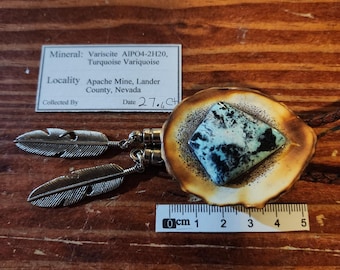 Bolo Variscite /Turquoise, Britton Apache Turquoise Mine,  Lander County, Nevada 27.6 carats