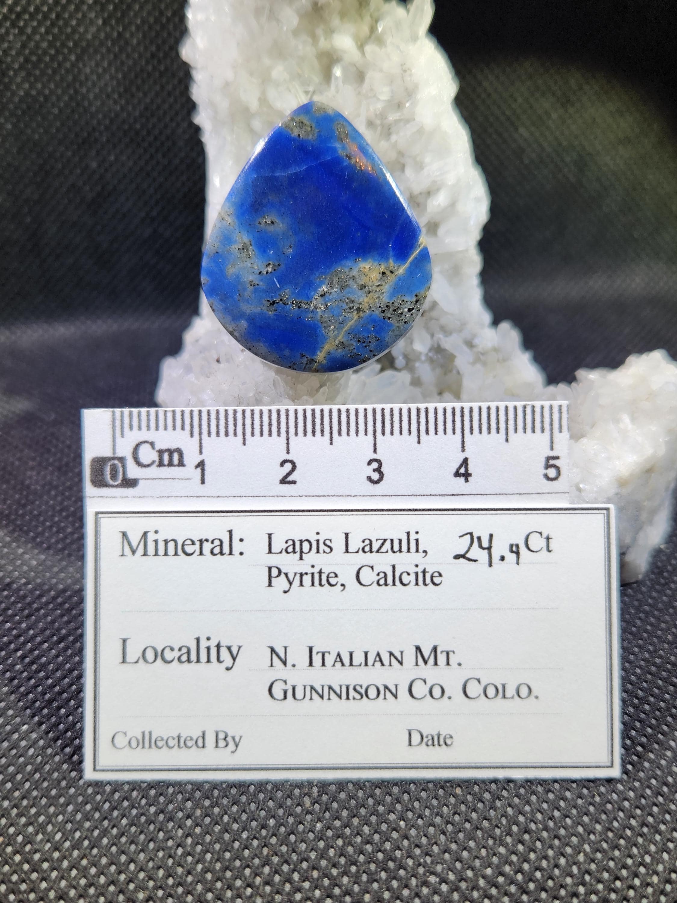 Lapis Lazuli Colorado Gemstone, 24+ Carat, Blue Wrinkle Mine North