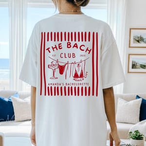 Custom Beach Bachelorette Comfort Colors Shirts,Margs and Matrimony Merch, Personalized The Bach Club Margarita Girls Weekend Tees
