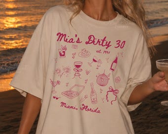 Custom Dirty 30 Shirt, 30 Birthday Tshirt, Dirty Thirty Party Group Shirts, 30th Birthday Social Club Cocktail Shirt, 30th Birthday Gift