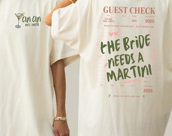 Bride Needs Martini Cheque Shirt, Dirty Martini Custom Future Mrs Shirt, Bride In a Tini Bit Bridal Shirt, Tini Cocktail Bachelorette Shirt