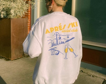 Vintage Apres Ski Girls Weekend Crewneck, Apres Ski Sweatshirt, Apres Ski Sweater, Winter Sports Sweatshirt, Vintage Retro Ski Crewneck