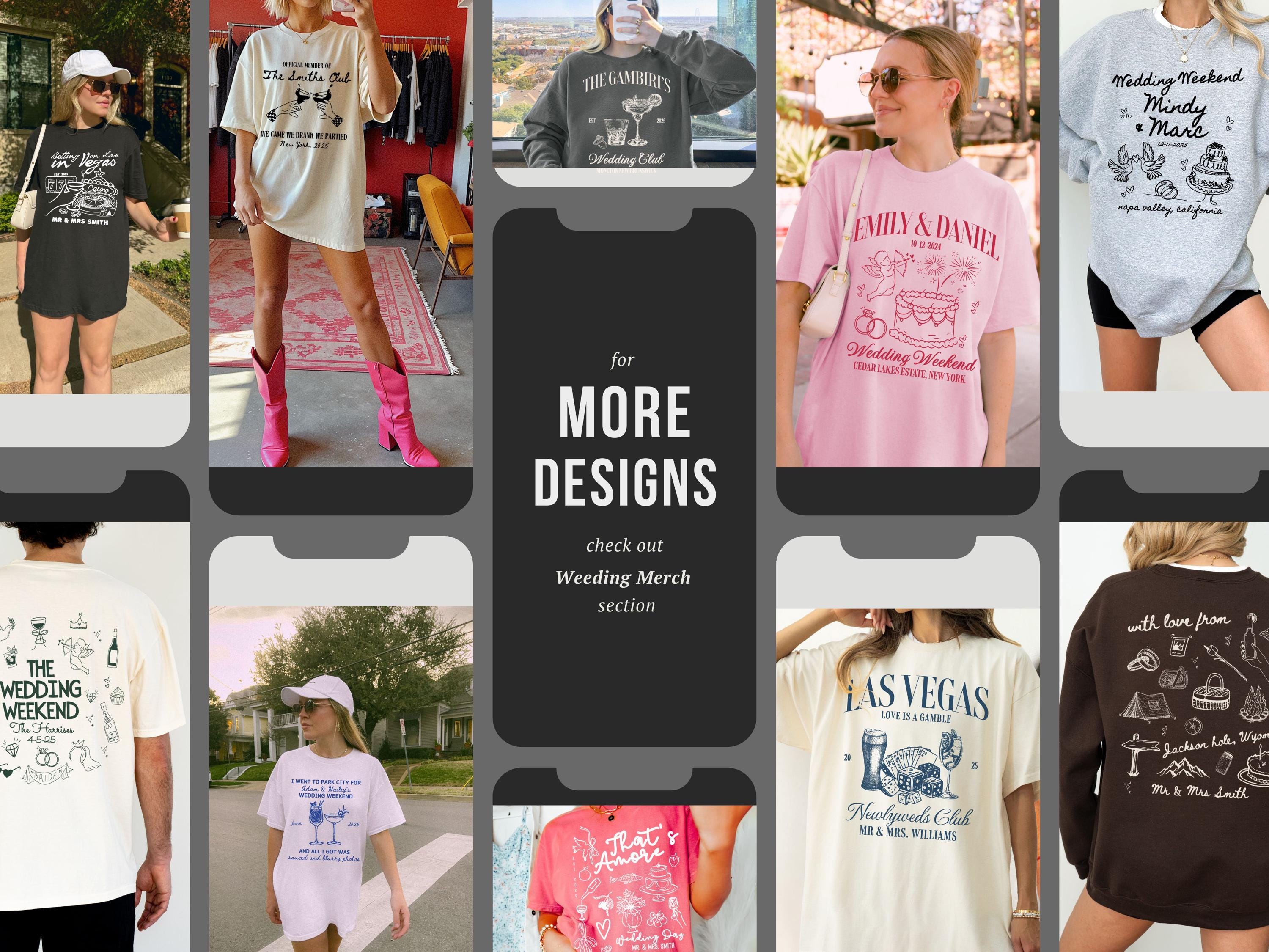 Wedding Merch Examples Custom Cocktail Wedding Shirt With Location, Wedding Guests Merch for ...