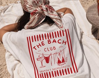 Custom Beach Bachelorette Comfort Colors Shirts,Margs and Matrimony Merch, Personalized The Bach Club Margarita Girls Weekend Tees