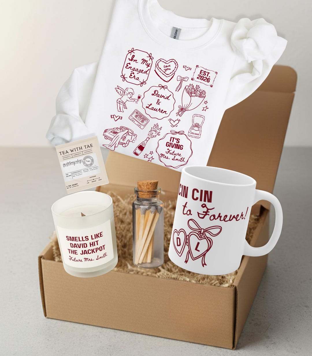 Custom Future Mrs Gift Set, Personalized Engagement Gift for Bride to ...