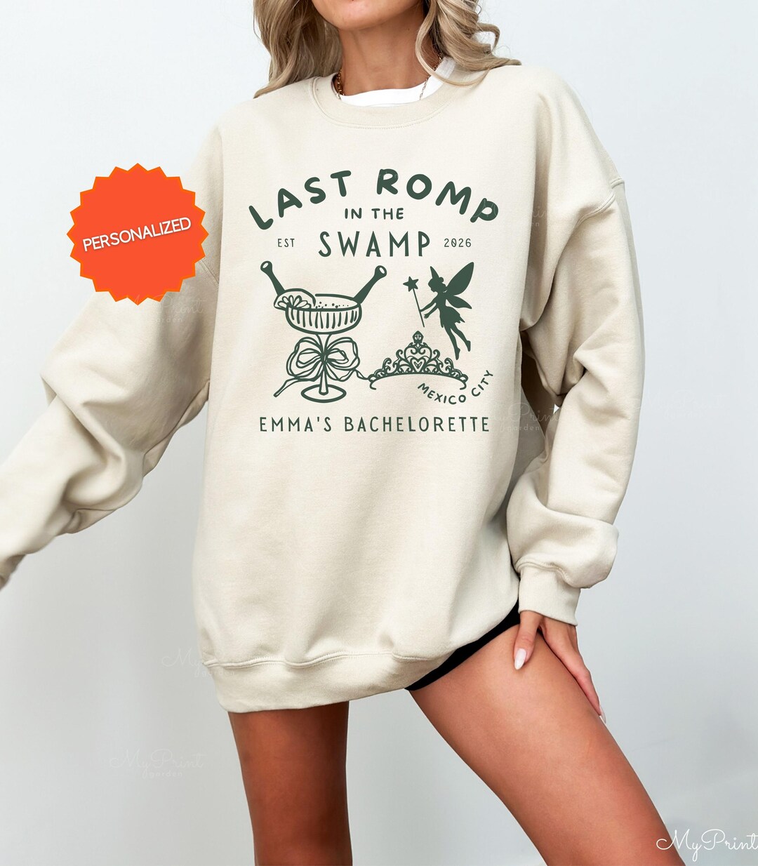 Personalized Last Romp in the Swamp Bachelorette Crewnecks, Ogre Theme ...