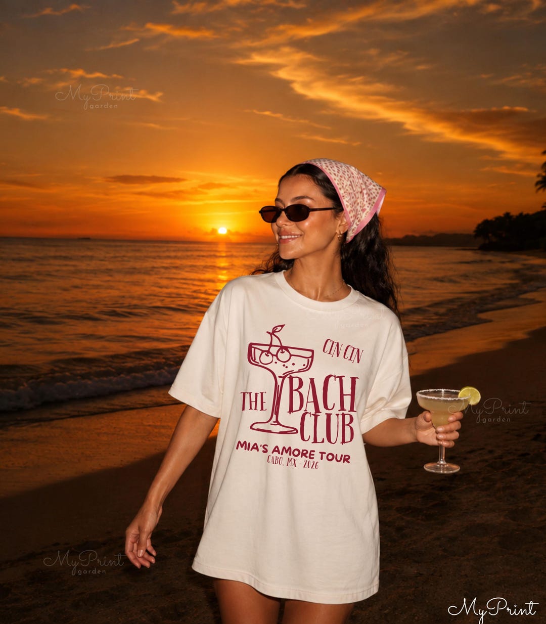 Italianbach Merch Custom Cherry Margarita Bachelorette Merch, Beach Bachelorette Comfort ...