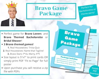 Paquete de juegos Bravo, FMK, Trivia, Guess the Tagline Real Housewives, Descarga digital