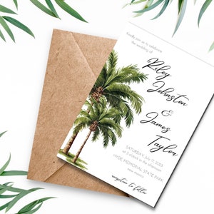 Palm Tree Wedding Invitation | Printable Invitation Template | Beach Wedding Invitation | Tropical Wedding Invite | Digital Download DIY