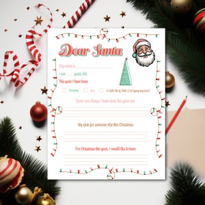 Kids Holiday Wish List, Kids Christmas Wish List, Letter to Santa, Children's X-mas Wish List, Printable Gift Wish List, Dear Santa PNG,