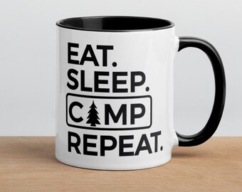 Camping mug, Eat, sleep, camp, repeat!