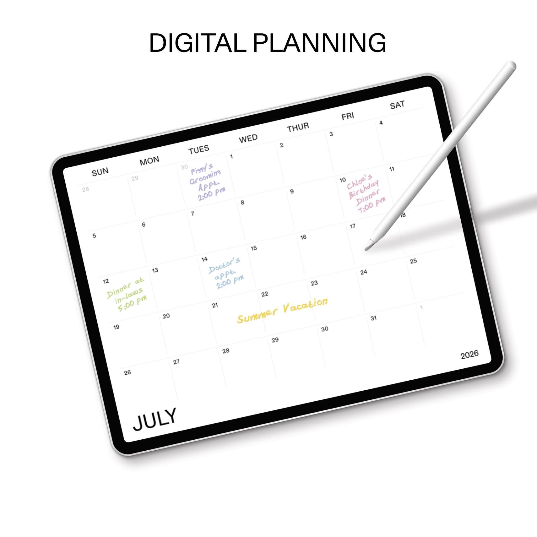 Minimalist 2026 Calendar Printable | Monthly Planner (digital Download ...