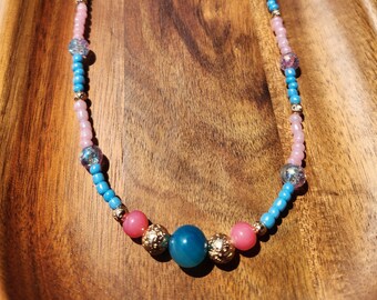 Make it Pink Make it Blue Princess Sleeping Beauty Beaded Necklace