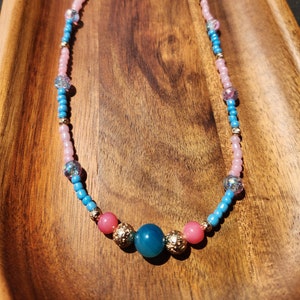 Make it Pink Make it Blue Princess Sleeping Beauty Beaded Necklace