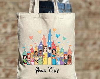 Benutzerdefinierte Disney Princess Squad Einkaufstasche Disney Schloss Einkaufstasche, Disney Einkaufstasche Disney Urlaub Einkaufstasche, Disney Prinzessin personalisierte Einkaufstasche