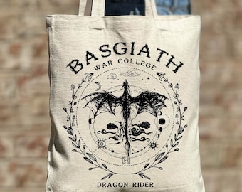 Fourth Wing Tote Bag, Basgiath War College, Gifts For Readers, Booktok Merch, Fantasy Books, Bookish Gift Tote Bag, Dragon Rider,Book lover